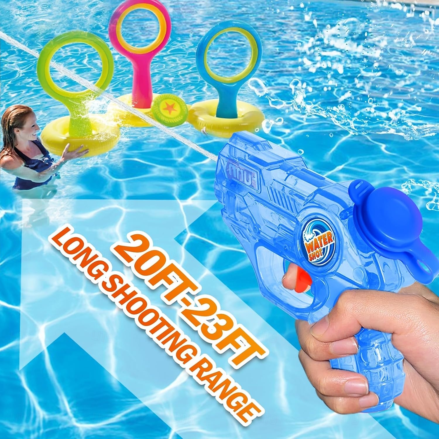 Mini pistola ad acqua per bambini piccoli - confezione da 4/2 confezioni, piccole pistole ad acqua da 5-7 m di lunga gittata, super pistola ad acqua, pistola blaster, giocattolo acquatico per esterni, del 2025 a $16.84 –P5