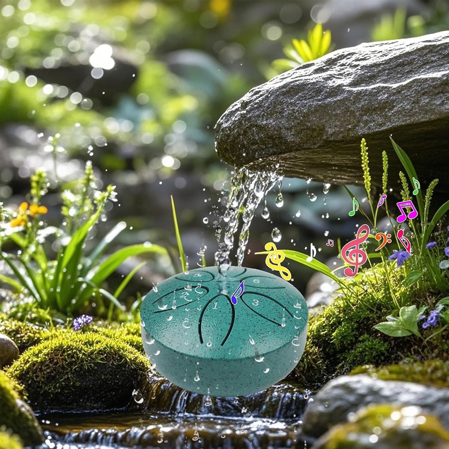 Tambor de chuva para jardim externo com protetores de dedos de 3 polegadas e 6 notas, tambor de língua de aço, mini tambor de mão à prova d'água com protetores de dedos, instrumento musical de de 2025 por $17.99 –P14