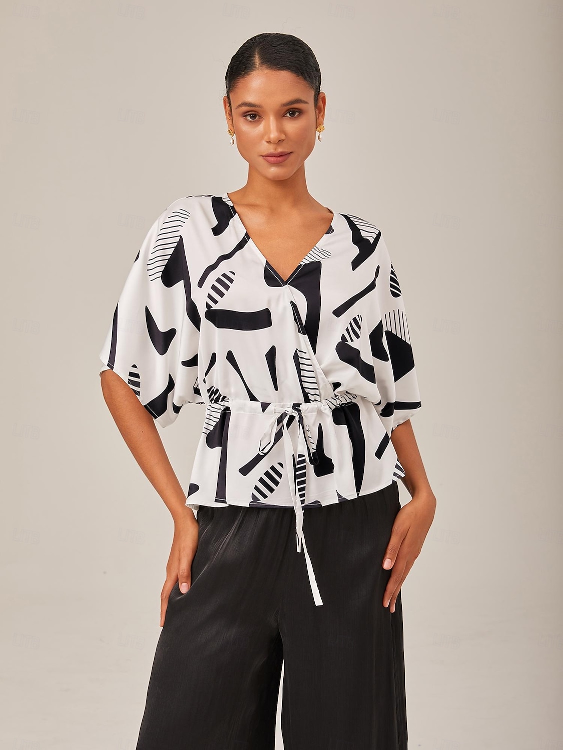 Per donna Femminile Culotte Gamba Larga Lunghezza intera Elegante Casual Formale Matrimonio Abbigliamento da sera Nero Estate XS S M del 2025 a $64.99 –P2