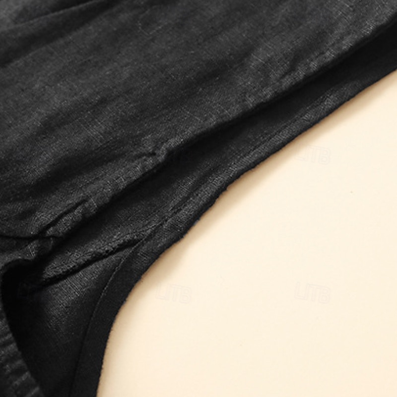 Γυναικεία Λινό από ψεύτικο βαμβάκι Τσέπη Κουμπιά Σκέτο Βασικό Καθημερινό Αμάνικο Λαιμόκοψη V Κανονικά μπλουζάκια Αργίες Εξόδου Μαύρο Πορτοκαλί Πράσινο του τριφυλλιού Χακί Μπεζ Καλοκαίρι 2026 - $22.99 –P19