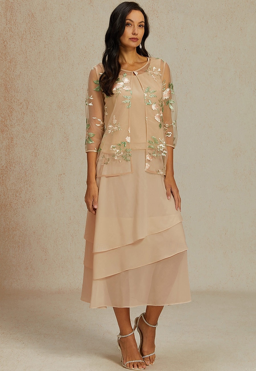 Dámské Šifonové topy Krajka Výšivka Květinový Elegantní stylové Základní 3/4 délka rukávu Tričkový Běžné topy Meruňková Léto 2026 - $28.99 –P6