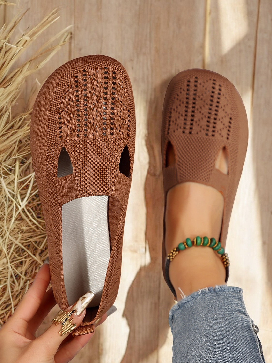 scarpe basse traspiranti in maglia traforata da donna a piedi nudi – scarpe comode e comode, comode e larghe per l'uso quotidiano, per passeggiate e attività all'aperto del 2026 a $24.99 –P2