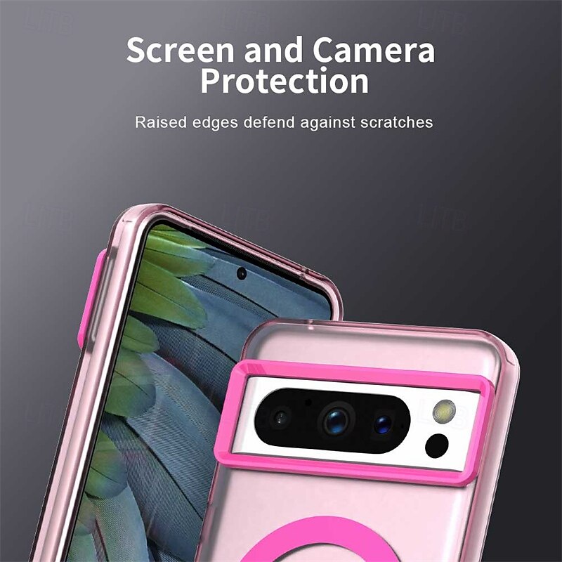 Магнитный чехол для телефона для Google Pixel 9 Pro/9 Pro XL/8 Pro/8/9 ПК металл противоударный чехол с поддержкой беспроводной зарядки 2025 - $19.99 –P7