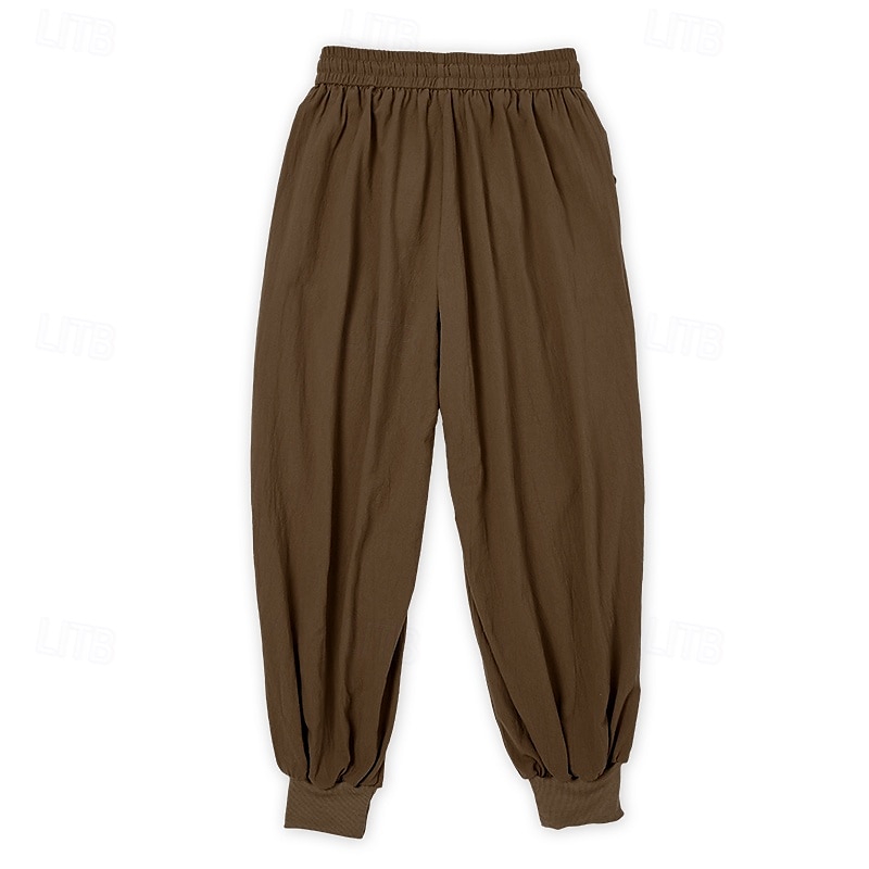 Per uomo Pantaloni di Lino Pantaloni Pantaloni Estivi Pantaloni Larghi Coulisse Elastico in vita Semplice Comodità Traspirante Lunghezza intera All'aperto Yoga Ferie Vacanza Moda Marrone del 2025 a $23.99 –P3