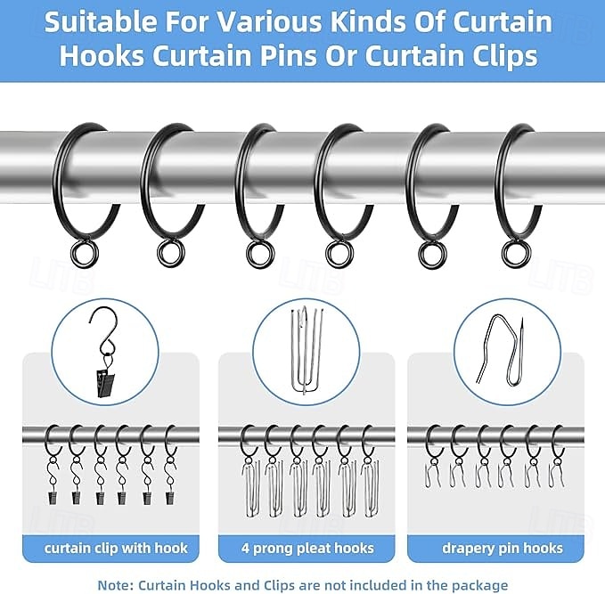 48 Pack Curtain Rings with Eyelets Metal Drapery Rings for Pinch Pleat Curtains Panels Drape Rings Fits Up to 1.2 in Curtains Rod 1.5 Inch I D Silver 2025 - $12.49 –P3
