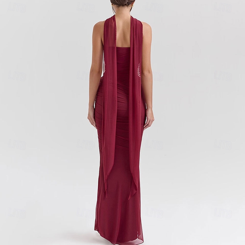 Mořská panna  trumpet quinceanera šaty elegantní šaty svatba svatební hosté dlouhé do podlahy bez rukávu bezramenné polyesterové bez zad s nařasením 2025 - $99.99 –P6