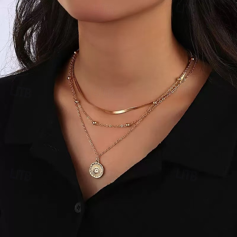 náhrdelník chrom dámský elegantní jednoduchý sladký klasický náhrdelník do práce dárek denně 2025 - $14.99 –P1