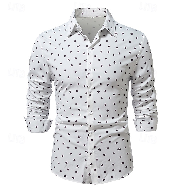 Herren Hemd Sommerhemd Freizeithemd Strandhemd Knopfhemd Schwarz Weiß Marineblau Beige Langarm Grafik Revers Urlaub Hawaiianisch Button-Down Bekleidung Polyester Mode Lässig Bequem 2025 - $23.99 –P7