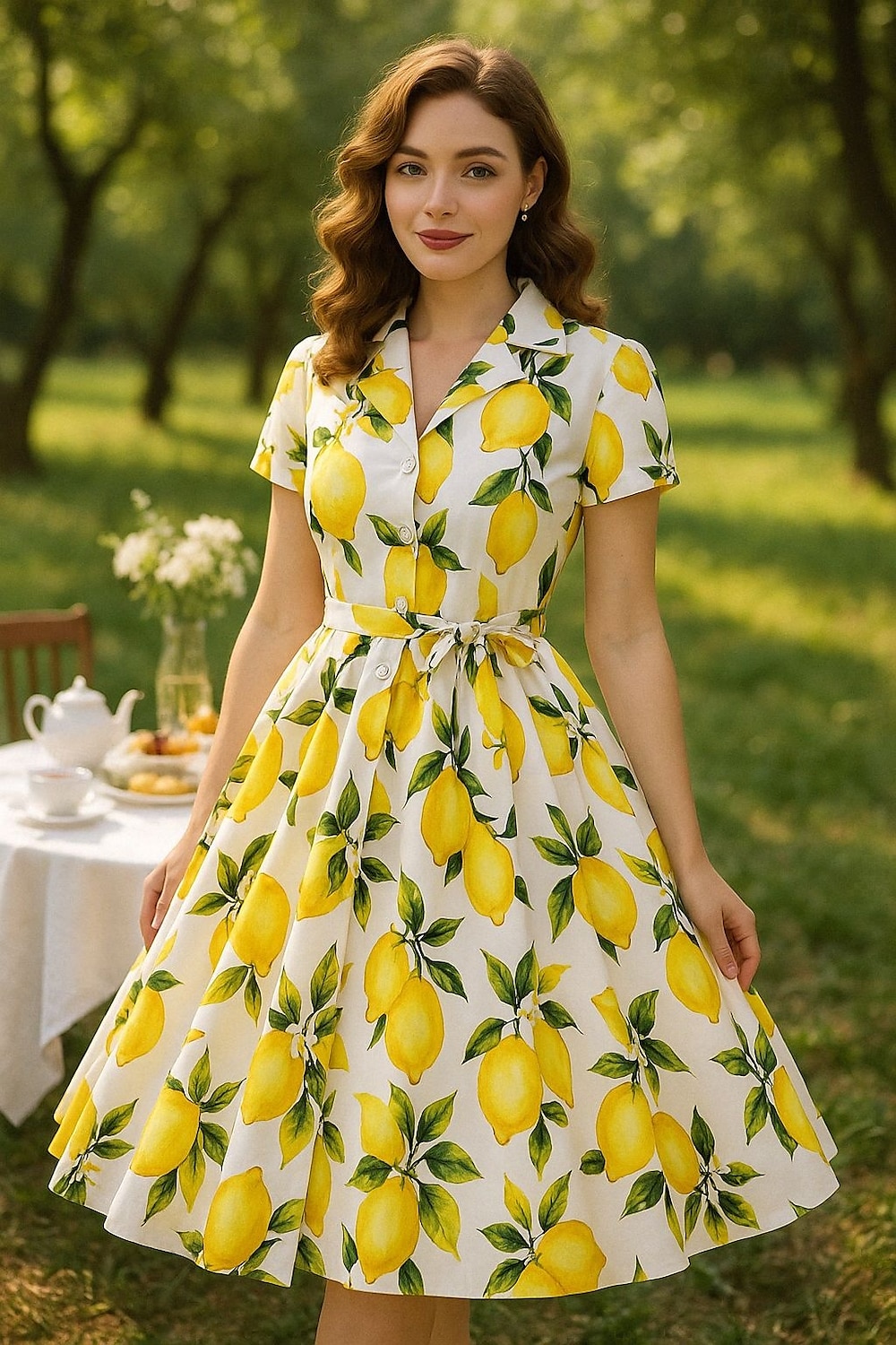 retro vintage 1950-es évek vakációs ruha flare ruha női jelmez vintage cosplay alkalmi mindennapi rövid ujjú ruha maskara 2025 - $54.99 –P5