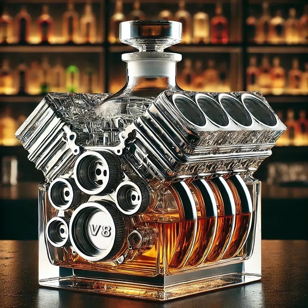 V8 Engines Whisky Bottle, Premium Glass, Best Fathers Day Gift for Men, Unique and Fun Liquor Dispenser, Tabletop Decor 2025 - $35.99 –P1