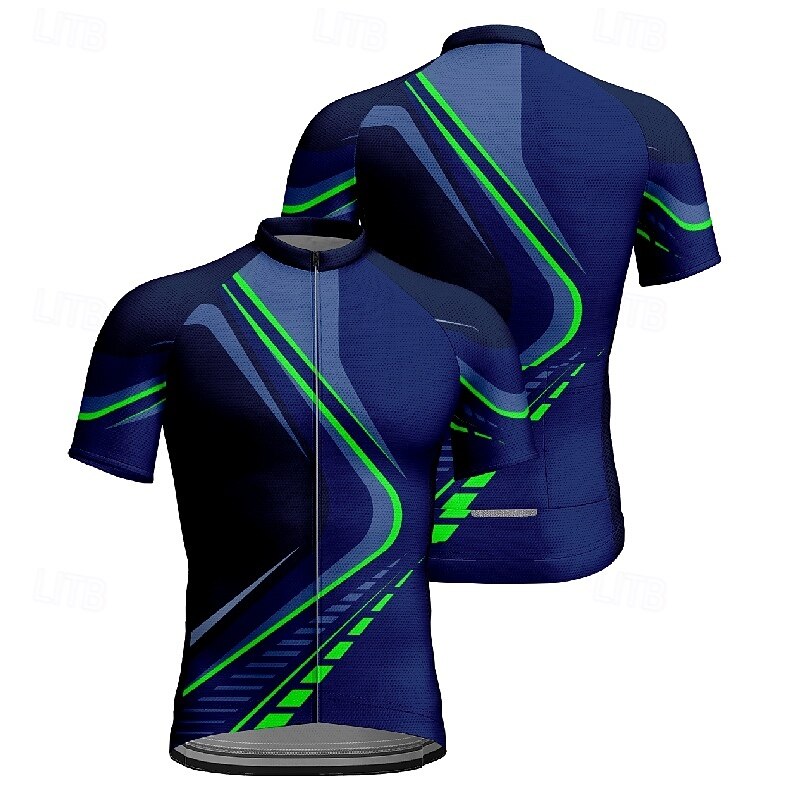 Homme Maillot de cyclisme Géométrique Manche Courte Cyclisme T-shirt Maillot avec 3 poches arrière VTT Vélo tout terrain Séchage Rapide Design Anatomique Évacuation de l'Humidité Respirant Des sports de 2025 ? $25.99 –P7