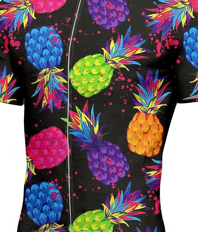 Pánské Cyklodres Grafika Barevné bloky Rostliny Krátký rukáv Kolo Tričko Vrchní část oděvu se 3 zadními kapsami Odolná proti UV záření Rychleschnoucí Přední zip Reflexní pásky Sportovní Duhová 2026 - $30.99 –P3