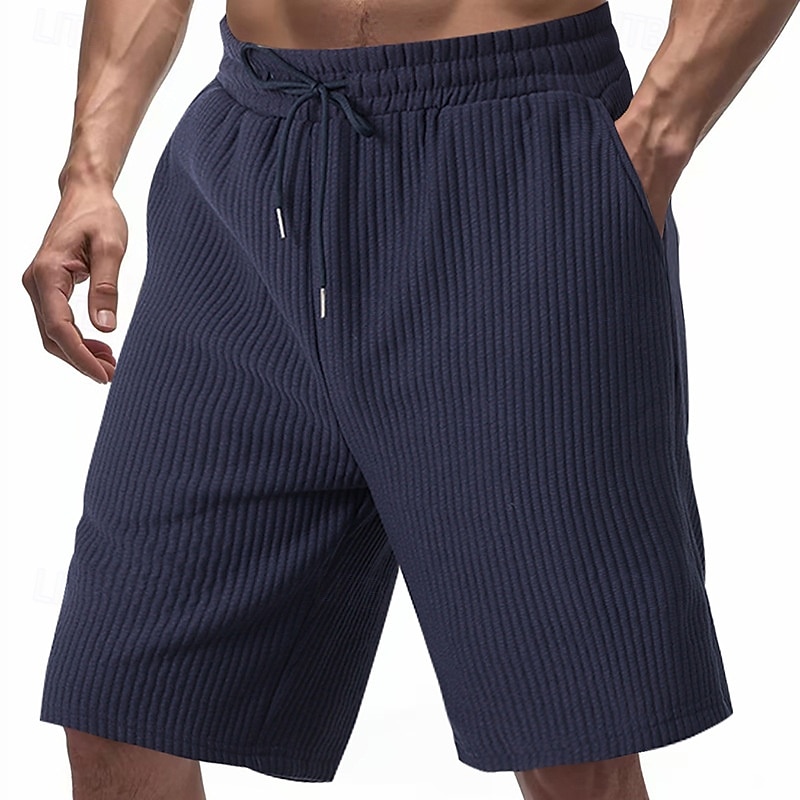 Men's Sweat Shorts Shorts Bermuda shorts Running Shorts Casual Shorts Drawstring Elastic Waist Plain Comfort Sports Short Yoga Daily Gym Athleisure Black White Micro-elastic 2025 - $17.99 –P8