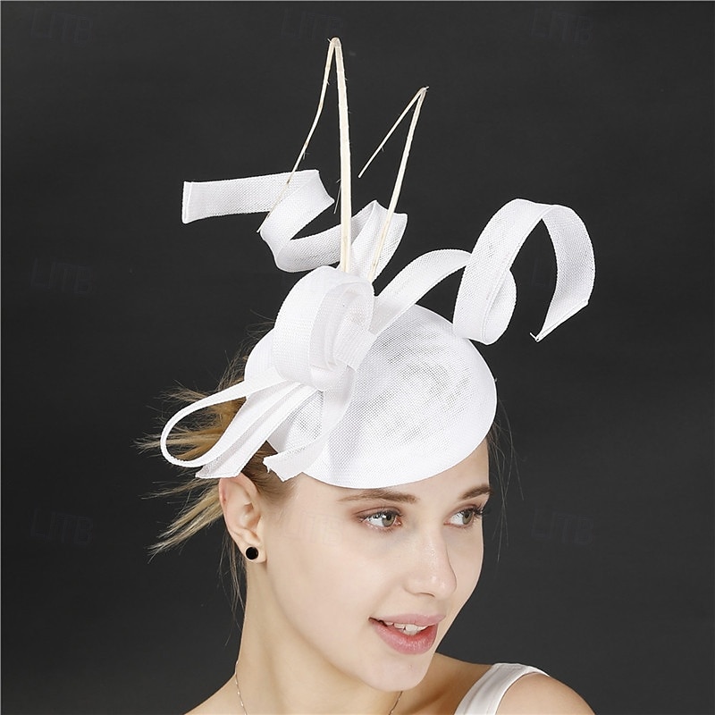 Nakrycie głowy Sinamay Ślub Wieczorna impreza Elegancja Ślub Z Kwiat Winieta Nakrycia Głowy 2025 - $39.99 –P6