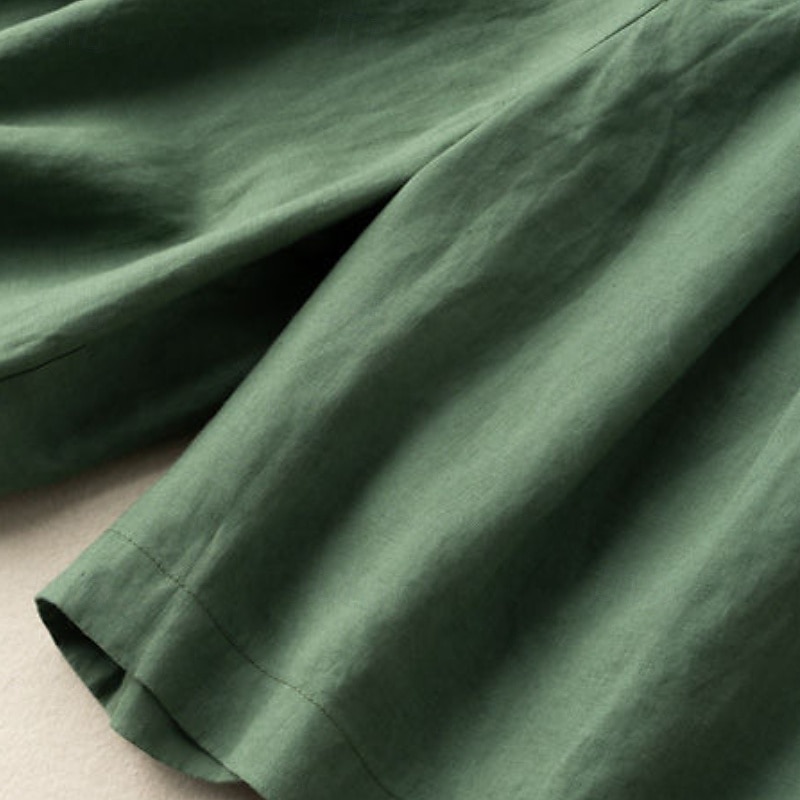 Dame Shorts i bomullslin Shorts Bukser Gatemote Fritid Knelengde Naturlig عادي Lomme Elastisk midje Utendørs Bekvem utendørs Feriereise Aprikos Grønn Kakifarget Sommer Normal 2025 - $26.99 –P11