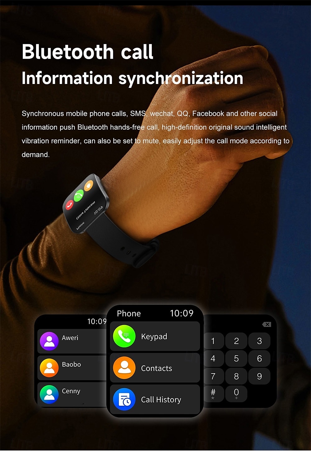 696 U17 Smart Watch 1.85" Fitness Watch Bluetooth Pedometer Call Sleep Reminder IPX0 Waterproof Compatible with iOS Android 40mm Case 2025 - $56.99 –P6