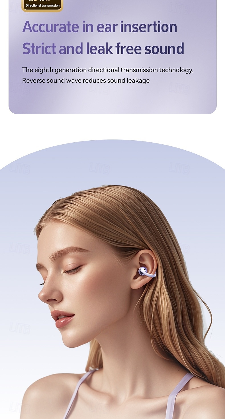 Fones de ouvido verdadeiramente sem fio M108 fones TWS com clipe de orelha Bluetooth 5.3 design ergonômico som estéreo surround para fitness academia e treino de 2025 por $39.99 –P6