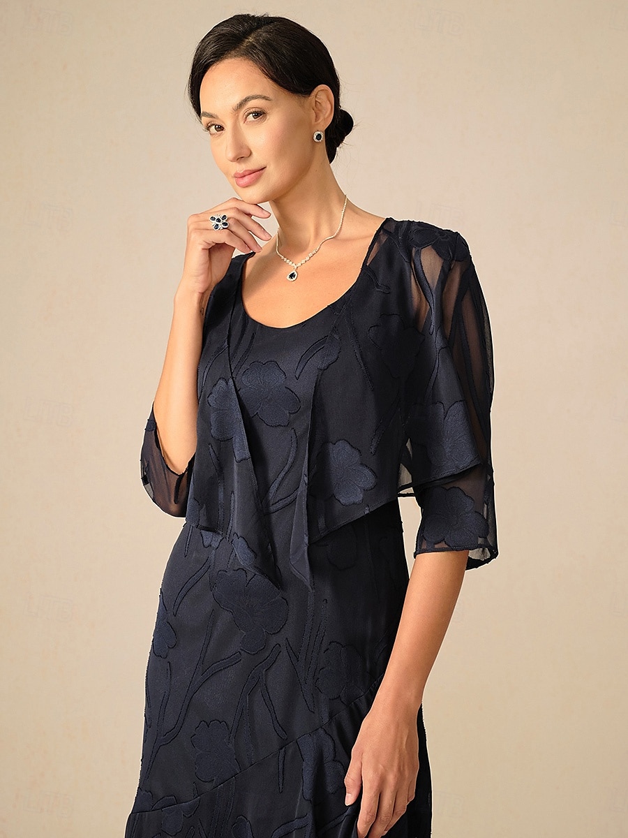 Women's Shrugs Solid Color Elegant Stylish Casual 3/4 Length Sleeve Asymmetrical Crop Tops Wedding Guest Beach Wedding Navy Blue Summer Spring Fall 2025 - $39.99 –P1