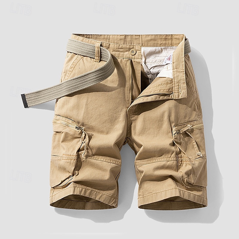 Per uomo Pantaloncini cargo Shorts Pantaloncini Estivi Bottoni Tasca con cerniera Tasche Multiple Semplice Comodità Indossabile Lunghezza al ginocchio All'aperto Sport Quotidiano Moda Casual Nero Blu del 2025 a $31.99 –P3