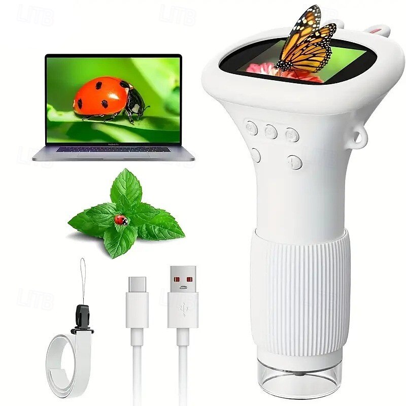 2025年 子供用ポータブル顕微鏡、ミニハンドヘルドポケットデジタル顕微鏡、子供と大人用、TFカードスロット、マクロIPSスクリーン、電子拡大鏡、子供の誕生日、クリスマスプレゼント  コレクション – $77.99 –P2