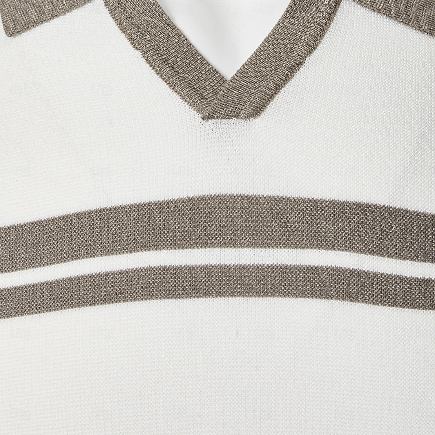 Herre Polo Strikk polo Virksomhet Avslappet V-hals Kortermet Formelt Fargeblokk Original Sommer Alle årstider Svart Hvit Militærgrønn Beige Polo 2025 - $27.99 –P4