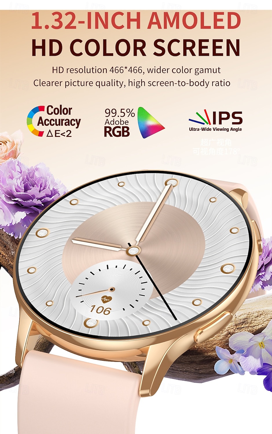 CY29 Reloj inteligente 1.32 pulgada Smartwatch Reloj elegante Bluetooth Temporizador Recordatorio de Llamadas Monitor de Pulso Cardiaco Recordatorio sedentaria Encontrar Mi Dispositivo Compatible con 2025 - $49.99 –P3