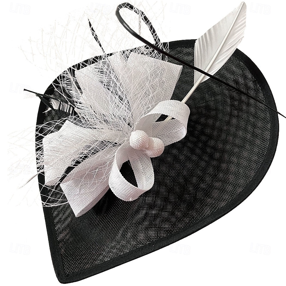 Kopfstück Federn Sinamay Hochzeit Abendgesellschaft Elegant Hochzeit Mit Feder Kopfschmuck Kopfbedeckung 2025 - $30.99 –P19