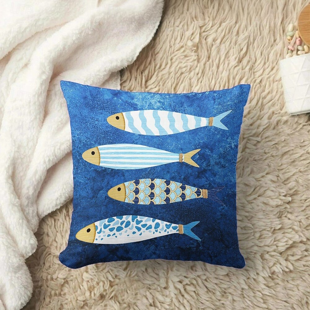 Capa de Almofada Decorativa com Conchas do Oceano 1PC Almofada Quadrada Macia para Sofá Capa de Almofada para Quarto Sala de Estar Cadeira de 2025 por $12.99 –P6