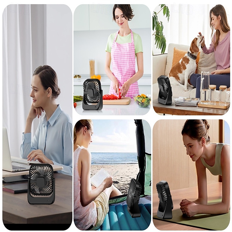 Mini Ventilateur Portable sans Balais avec Écran LED Vitesse de Vent à 3 Niveaux Batterie de 3000mAh USB-C Construction Robuste pour Utilisation en Extérieur/Bureau de 2025 ? $31.99 –P1