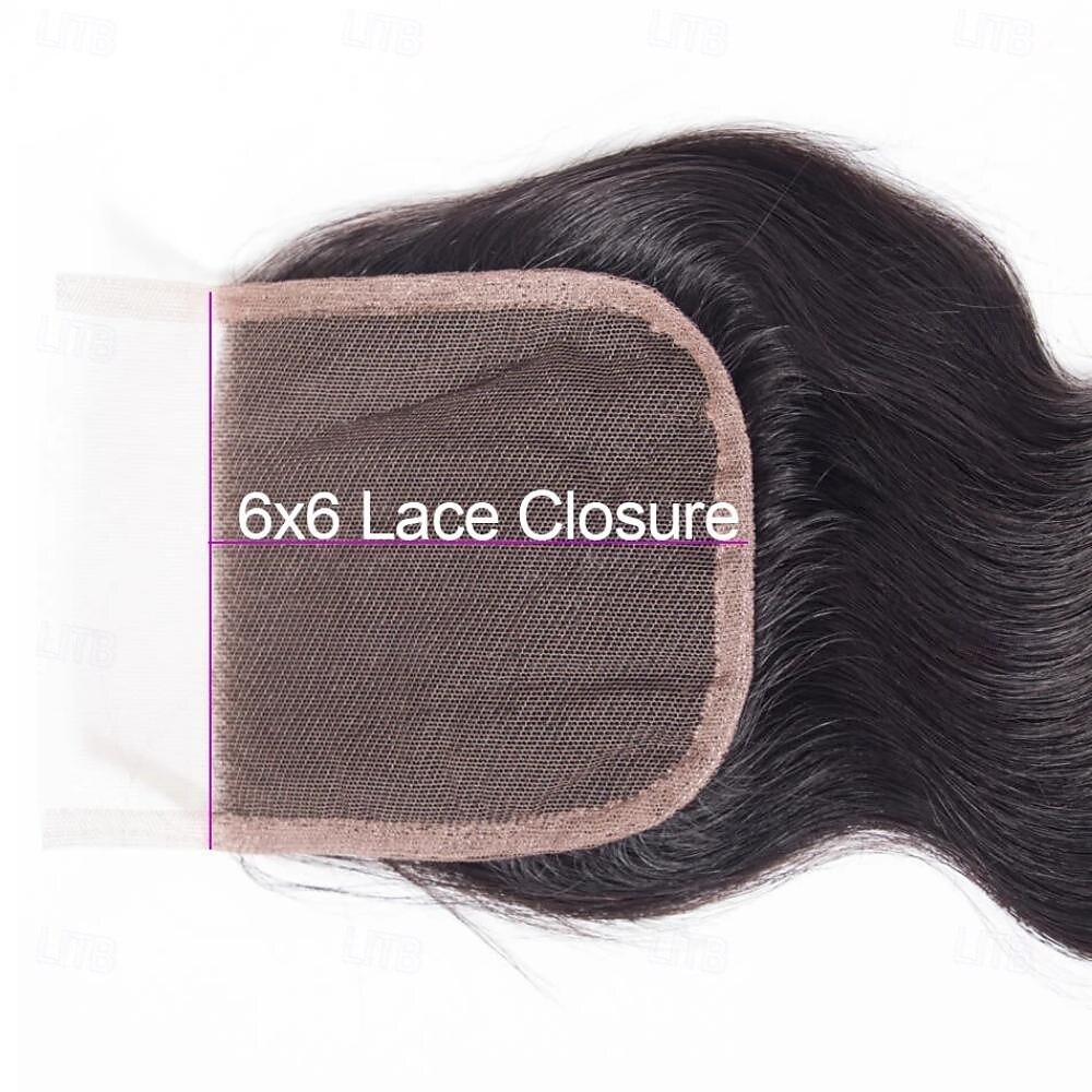 Fecho de cabelo humano brasileiro com ondas profundas 6x6 hd, fechamento de renda transparente, livre/meio/três partes, pré-arrancado, hd de 2025 por $138.99 –P2
