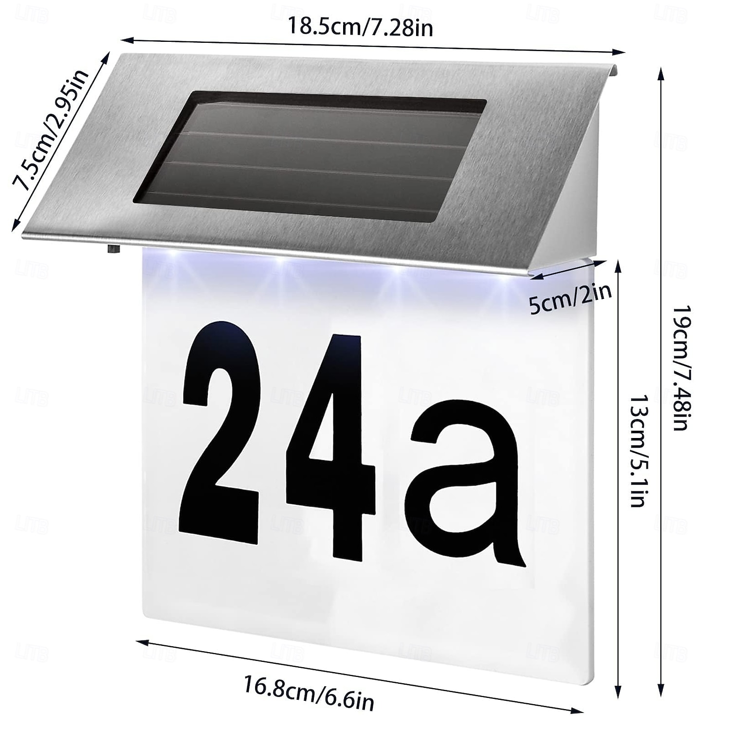 1 st. buitenverlichting op zonne-energie van roestvrij staal, straatnaambord, wandverlichting, huisnummerverlichting, veranda, tuin, entreeverlichting 2025 - $16.49 –P1