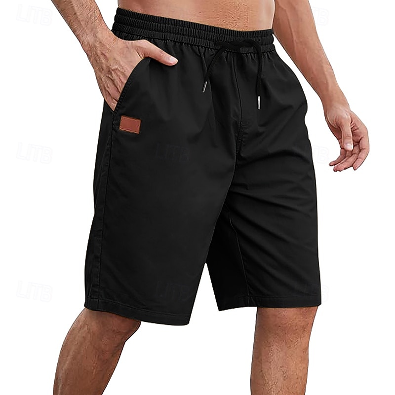 Homme Shorts cargo Shorts Shorts d'été Shorts de Travail Cordon de serrage Taille Élastique Uni Confort Portable Longueur Genou Quotidien Extérieur Sport Mode Occasionnel bleu marine de 2026 ? $20.99 –P5
