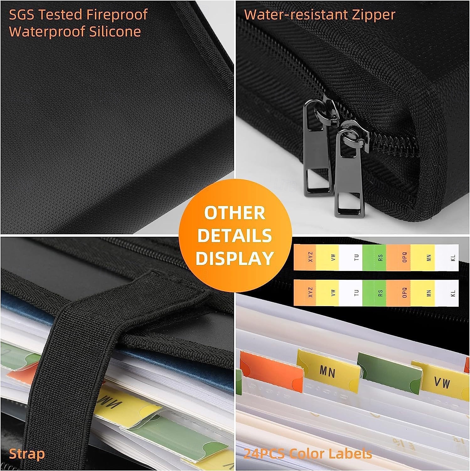 File Organizer - 26 Pocket Expanding Accordion File Folder with Zipper & Labels, Fireproof & Waterproof Document Organizer for Letter/A4 Size Files, Multi-Pocket File Storage Case for Home & Office 2025 - $24.99 –P2