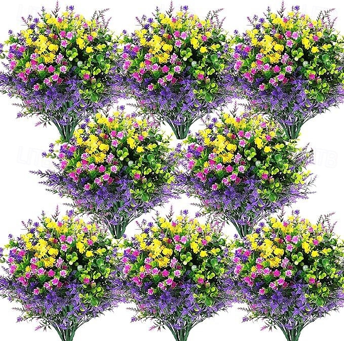 24pcs Artificial Flowers for Outdoors, UV Resistant Faux Plants, Outdoor Artificial Flower Arrangement, Plastic Fake Flowers for Garden Patio Decoration 2025 - $26.99 –P1