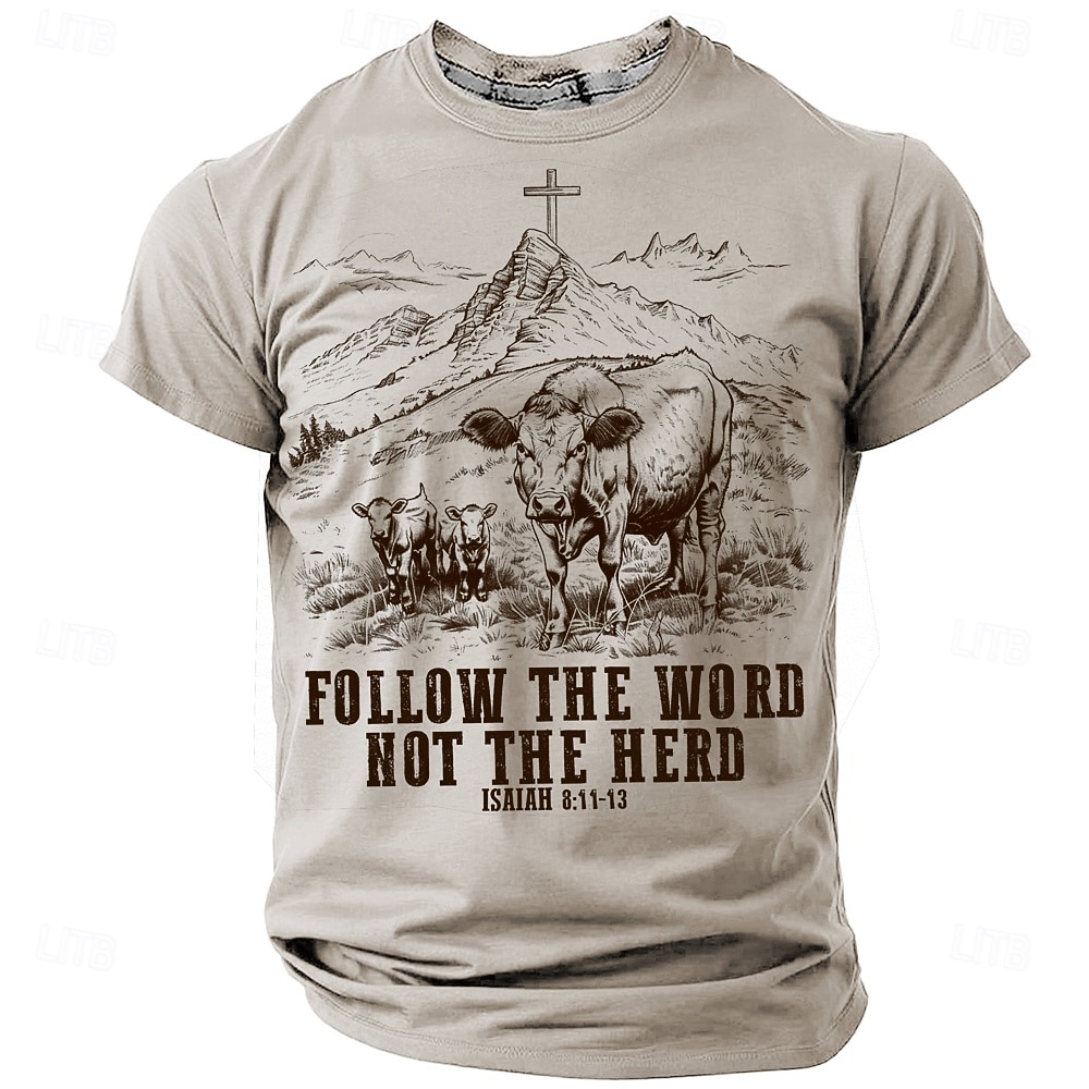 Ανδρικά Χριστιανός Μπλουζάκι Κοντομάνικο Κοντομάνικη μπλούζα 3D εκτύπωση Στρογγυλή Ψηλή Λαιμόκοψη Πουκάμισο Μοντέρνα Καθημερινά Καθημερινό Δρόμος Causal Καθημερινά 2026 - $19.49 –P1