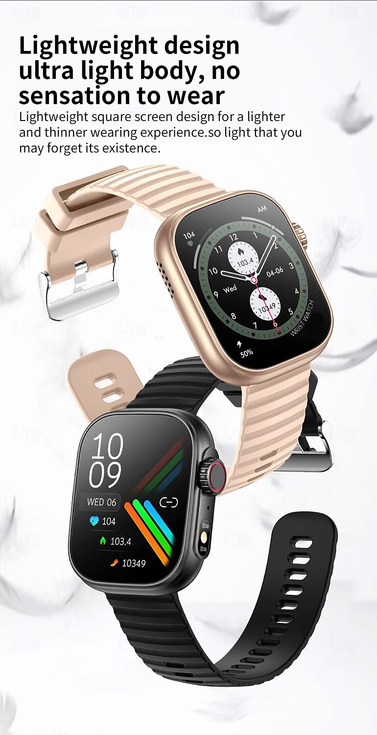 696 ZW39 Умные часы 2.01 Фитнес-часы Bluetooth Шагомер Монитор температуры Уведомление о звонках IPX0 Водонепроницаемость Совместим с iOS Android 2025 - $33.99 –P7