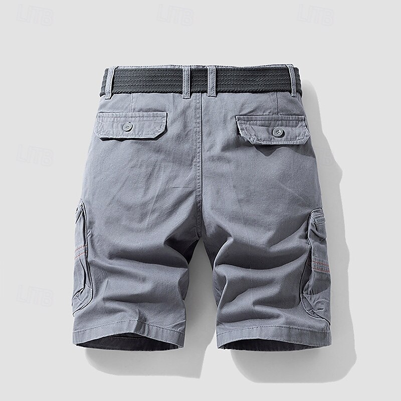 Per uomo Pantaloncini cargo Shorts Pantaloncini Estivi Bottoni Tasca con cerniera Tasche Multiple Semplice Comodità Indossabile Lunghezza al ginocchio All'aperto Sport Quotidiano Moda Casual Nero Blu del 2025 a $31.99 –P2