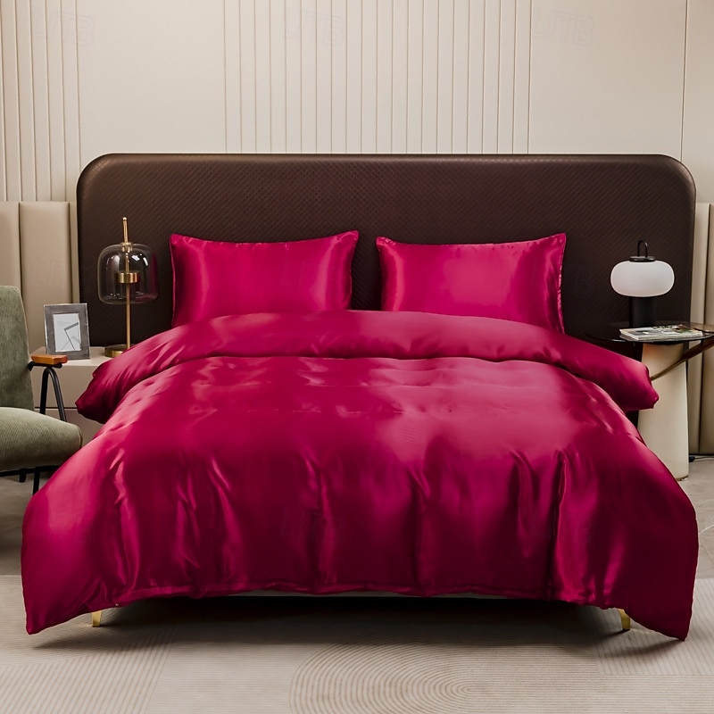 Ensemble de draps en soie glacée imitation satinée Trois ou quatre pièces de 2025 ? $30.99 –P1