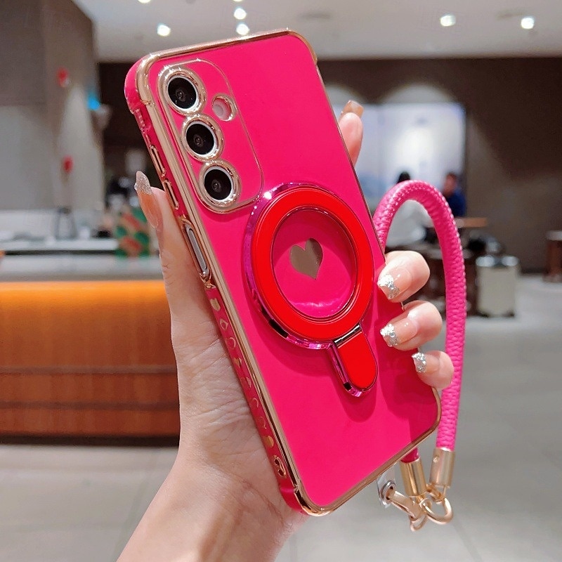 Phone Case For Samsung Galaxy S21 FE S21 A14 A34 A53 A33 A23 A13 Back Cover with Wrist Strap Shockproof Retro TPU Plating 2025 - $22.99 –P8