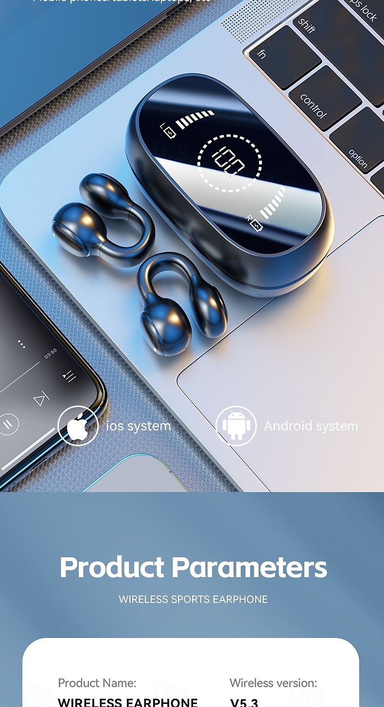 Open Ear Earbuds Wireless Bluetooth Earless Bone Conducting Headphones Wireless Bluetooth Headset Noise Cancelling Bone Earphones Waterproof Air Bone Conduction Headphone Not in Ear Open Ear Buds 2026 - $33.99 –P11