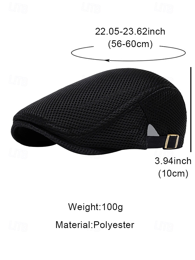 Men's Casual Mesh Flat Cap - Lightweight and breathable design with adjustable straps, multiple colors, fashionable for outdoor activities, sports and daily wear 2025 - $11.99 –P9