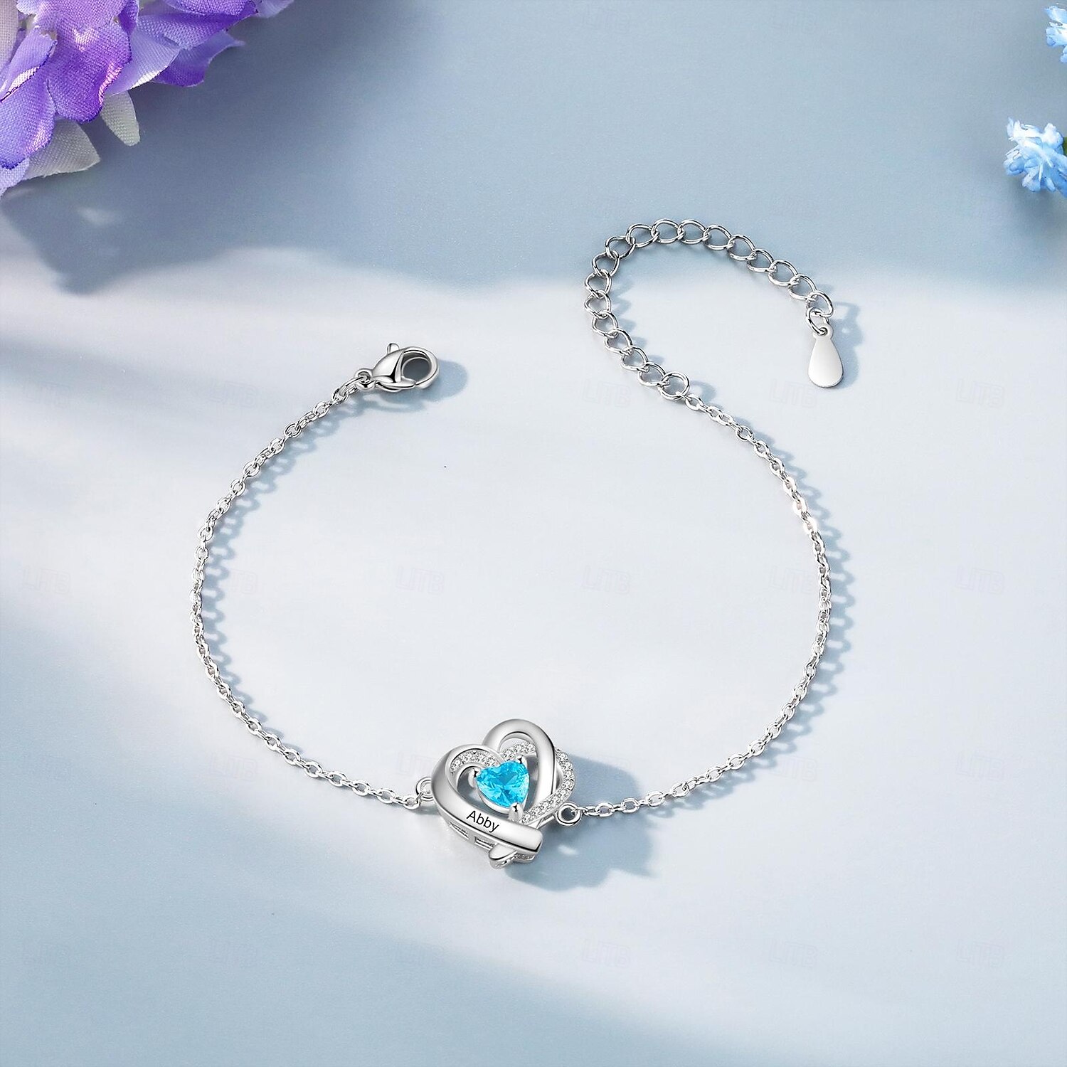 personlig fødselsstein armbånd tilpasset gave til mamma kone kjæreste, bursdag jubileum valentinsdag mors dag 2025 - $17.99 –P4