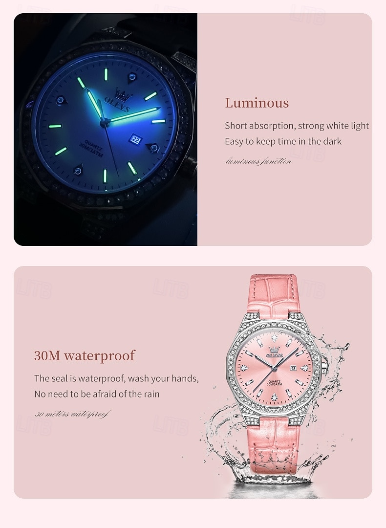 OLEVS 5606 Mother's Day Gift for Women's Watch Luxury Original Quartz Watch Waterproof Luminous Diamond Watch Fashion Elegant 2026 - $31.99 –P9