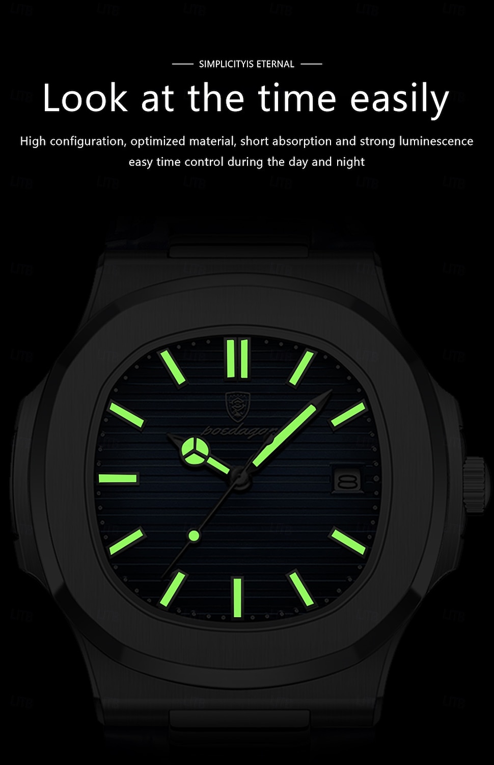 Top Luxury Square Men's Watch, Date Display, Waterproof, Luminous, High-Quality Leather, Modern Quartz Wristwatch 2025 - $33.99 –P6