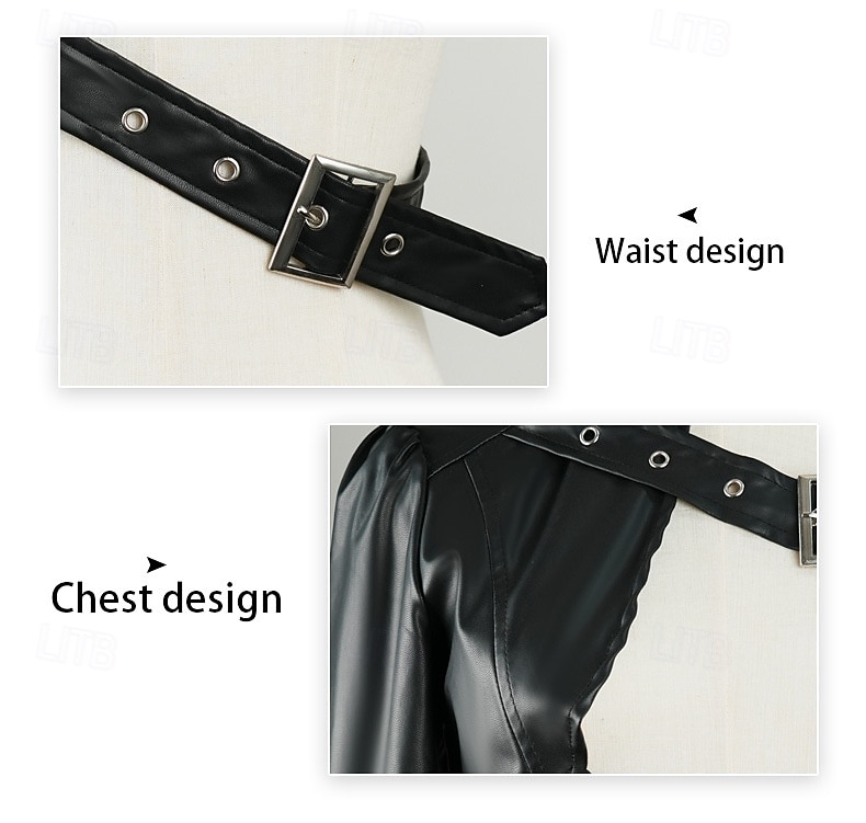 بانغك & قوطي السترة حزام من الجلد الصناعي ملابس تنكرية نسائي عيد الرعب مهرجان ملهى ليلي فخر موكب شهر الفخر للبالغين بلايز كل الفصول 2026 - $26.99 –P7