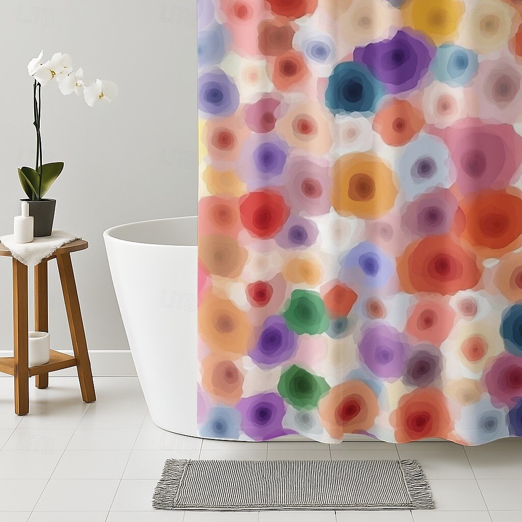Duschvorhang mit Haken 200 cm hoch duschvorhang waschbar Polyester wasserdicht Muster Badezimmer Badewannen Deko Blumen Abstrakt 2025 - $25.99 –P3