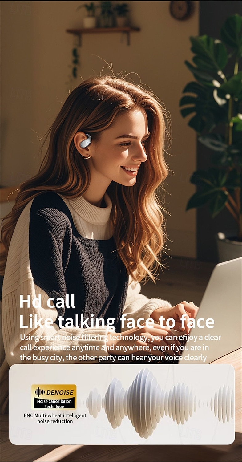 Open Ear Bluetooth Ear Hook Headphones with AI Translation Long Battery Life for Sports and Travel 2025 - €26.9 –P5