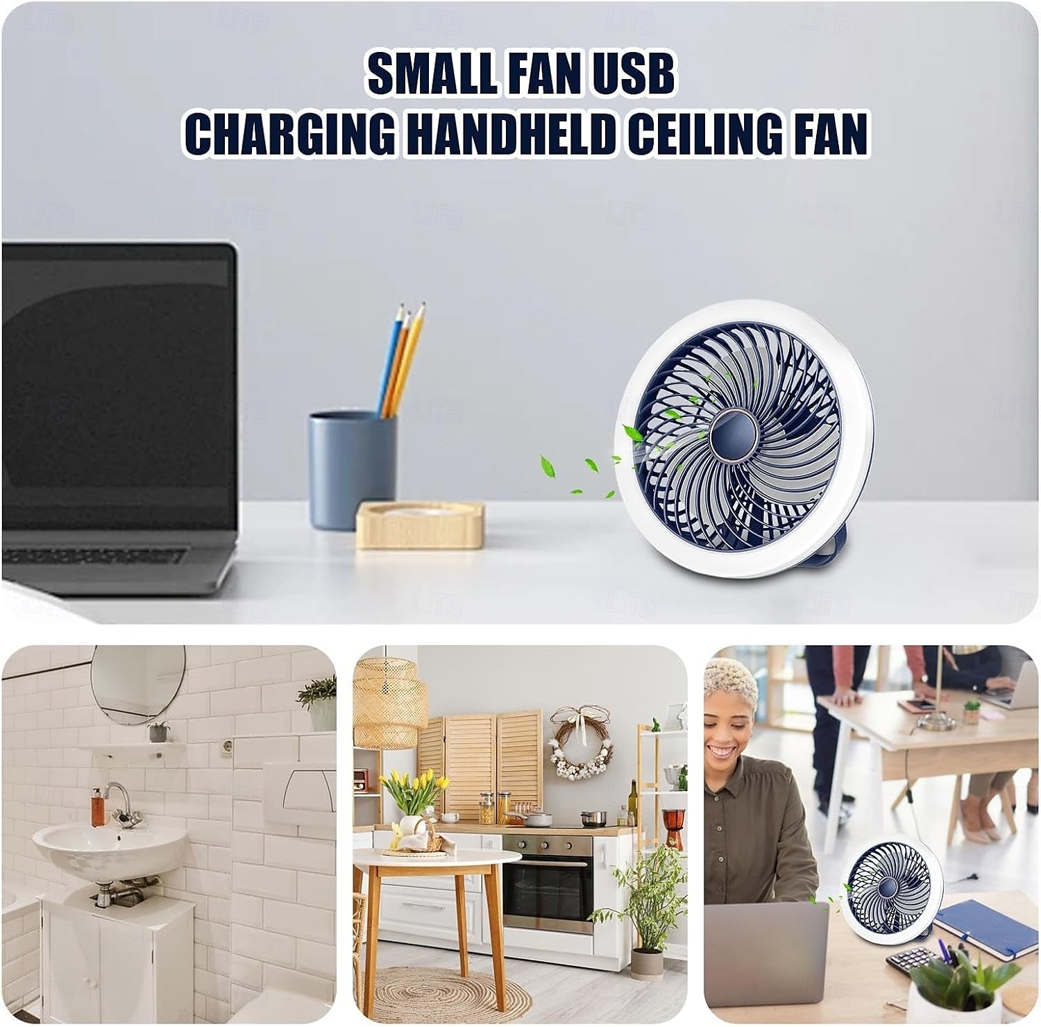 1 Pc. Multi Functional Fan Light, Vertical Hanging, Three Use, Three Level Dimming, Air Conditioning, Usb Charging Remote Control, Office Camping, Home Use 2025 - $21.99 –P12