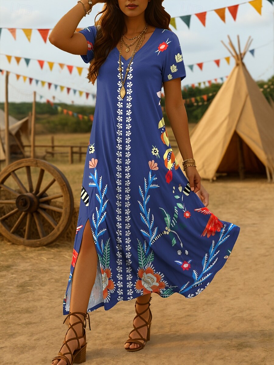 Women's Midi Dress Sundress A Line Dress Vacation Casual Beach Going out  Beach Loose Fit Floral