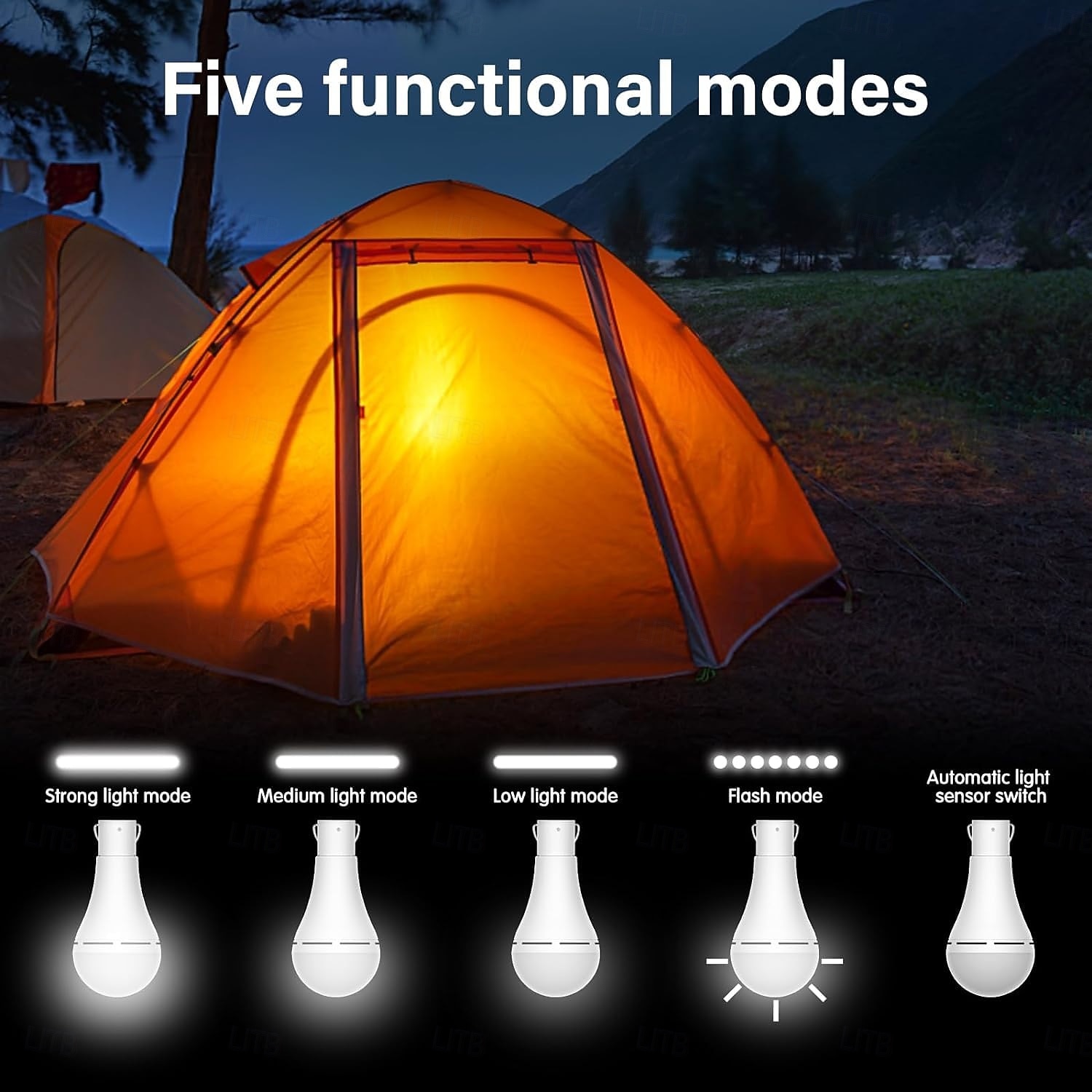 2 шт. 9 Вт портативный зарядный шаровой плафон для освещения кемпинга аварийный светильник с дистанционным управлением для освещения походной палатки 2026 - $29.99 –P2